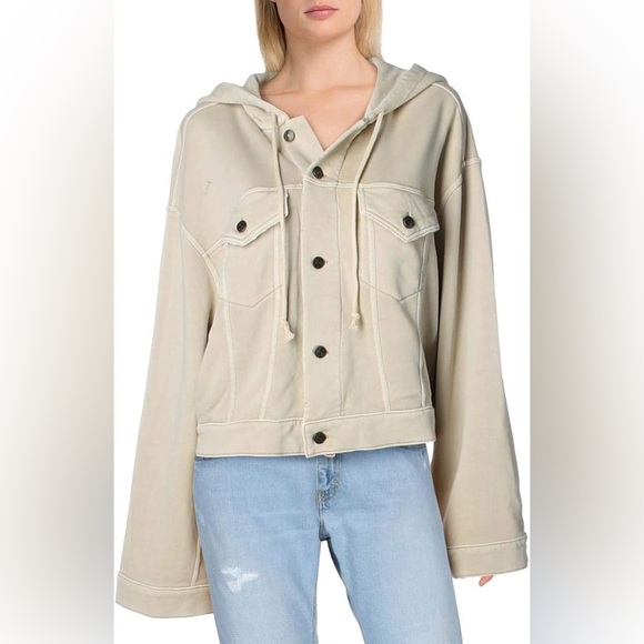 Free People Dreamer Cropped Cream Jacket Size Small - Picture 1 of 8